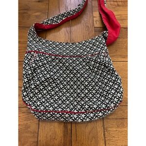 3 cirds handmade in haiti black and white print purse